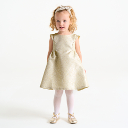 فستان أنيق من الجاكار اللامع، اللون بيج للبنات الرضع